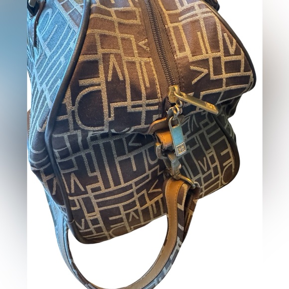 Vintage Diane Von Furstenberg DVF Logo Pattern Overnight Tote Travel Bag - Picture 3 of 11